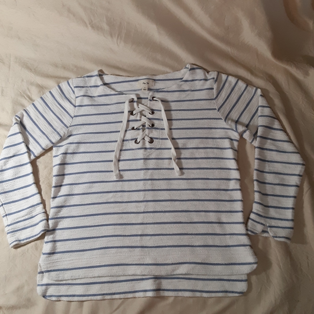 100% cotton long-sleeve t-shirt with stripes L